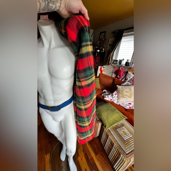 Vintage 70s leather Trench coat with Flannel Liner - Picture 5 of 16